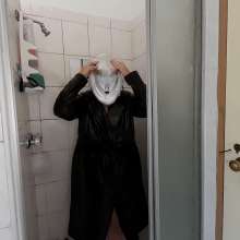Darkabyss445: White Messy Pies in Leather Cloak