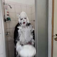 Darkabyss445: White Messy Pies in Leather Cloak