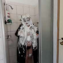 Darkabyss445: White Messy Pies in Leather Cloak