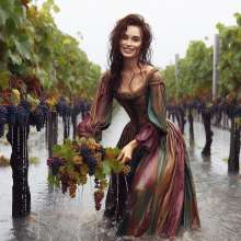 Wetmaxiskirts: AI Glamour Wetlook and Muddy: individual women in vintage dresses (Bic)