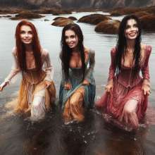 Wetmaxiskirts: AI Glamour Wetlook and Muddy: Victorian women at work and at play (Bic)