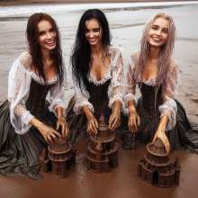 Wetmaxiskirts: AI Glamour Wetlook and Muddy: Victorian women at work and at play (Bic)