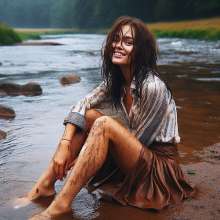 Wetmaxiskirts: AI Wetlook (some muddy): modern shirts/skirts/dresses