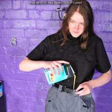 DungeonMasterOne: Chastity gets custardy in her new garden work uniform!