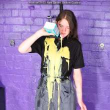 DungeonMasterOne: Chastity gets custardy in her new garden work uniform!