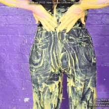 DungeonMasterOne: Chastity gets custardy in her new garden work uniform!