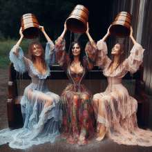 Wetmaxiskirts: AI Glamour Wetlook and Muddy: Victorian women at work and at play (Bic)