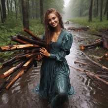 Wetmaxiskirts: AI Glamour Wetlook and Muddy: individual women in vintage dresses (Bic)