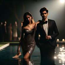Lavette: Couples in Formal Attire- Wetlook and Messy!