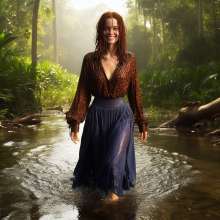 Wetmaxiskirts: AI Wetlook (some muddy): modern shirts/skirts/dresses