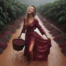 Wetmaxiskirts: AI Wetlook (some muddy): modern shirts/skirts/dresses