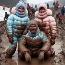 Snowsuit: Winter muddy sledding fun AI