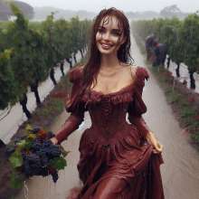 Wetmaxiskirts: AI Glamour Wetlook and Muddy: individual women in vintage dresses (Bic)