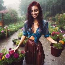 Wetmaxiskirts: AI Wetlook (some muddy): modern shirts/skirts/dresses