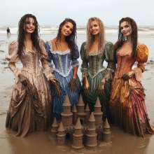 Wetmaxiskirts: AI Glamour Wetlook and Muddy: Victorian women at work and at play (Bic)