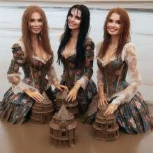 Wetmaxiskirts: AI Glamour Wetlook and Muddy: Victorian women at work and at play (Bic)