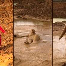 CheekyLuna: CheekyLuna's First Solo Outdoor Mud Play