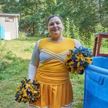 JD and Messy Andi: Another Cheerleader Dunking!