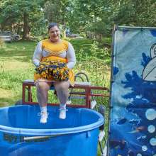 JD and Messy Andi: Another Cheerleader Dunking!