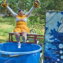 JD and Messy Andi: Another Cheerleader Dunking!