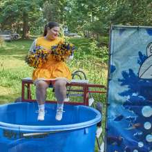JD and Messy Andi: Another Cheerleader Dunking!