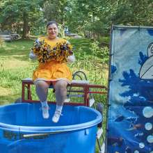 JD and Messy Andi: Another Cheerleader Dunking!