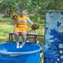 JD and Messy Andi: Another Cheerleader Dunking!
