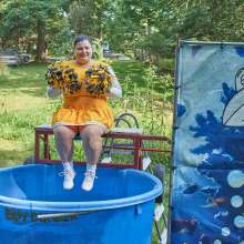 JD and Messy Andi: Another Cheerleader Dunking!