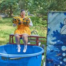 JD and Messy Andi: Another Cheerleader Dunking!