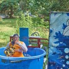 JD and Messy Andi: Another Cheerleader Dunking!