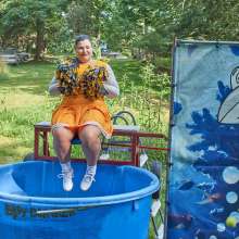 JD and Messy Andi: Another Cheerleader Dunking!