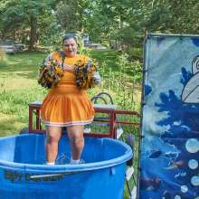JD and Messy Andi: Another Cheerleader Dunking!