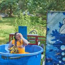 JD and Messy Andi: Another Cheerleader Dunking!