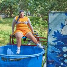 JD and Messy Andi: Another Cheerleader Dunking!