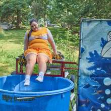 JD and Messy Andi: Another Cheerleader Dunking!