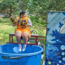 JD and Messy Andi: Another Cheerleader Dunking!