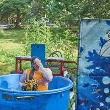 JD and Messy Andi: Another Cheerleader Dunking!