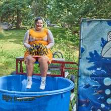 JD and Messy Andi: Another Cheerleader Dunking!