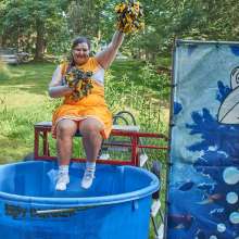 JD and Messy Andi: Another Cheerleader Dunking!