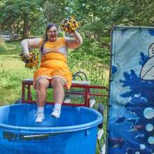 JD and Messy Andi: Another Cheerleader Dunking!