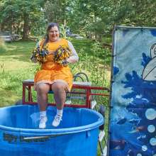 JD and Messy Andi: Another Cheerleader Dunking!