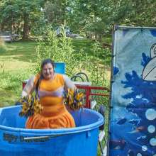JD and Messy Andi: Another Cheerleader Dunking!