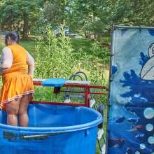 JD and Messy Andi: Another Cheerleader Dunking!