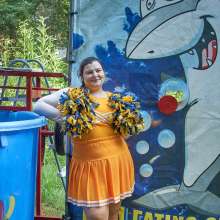 JD and Messy Andi: Another Cheerleader Dunking!