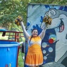 JD and Messy Andi: Another Cheerleader Dunking!