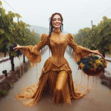 Wetmaxiskirts: AI Glamour Wetlook and Muddy: individual women in vintage dresses (Bic)