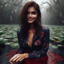 Wetmaxiskirts: AI Wetlook (some muddy): modern shirts/skirts/dresses