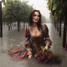 Wetmaxiskirts: AI Glamour Wetlook and Muddy: individual women in vintage dresses (Bic)