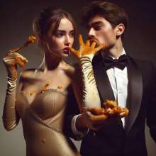 Lavette: Couples in Formal Attire- Wetlook and Messy!