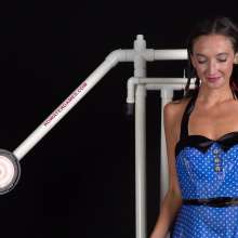 gpgt90: Julie in the Flush Tank: Blue Polka Dot Dress